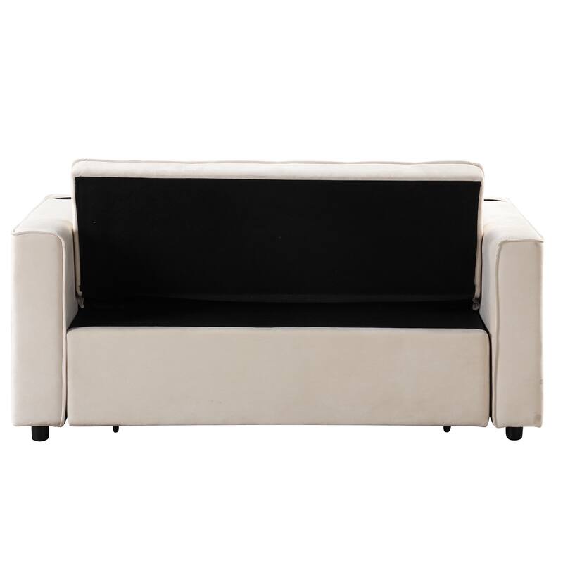 55.3" Sofa Bed with Cup Holder and USB Port for Living Room or Apartments