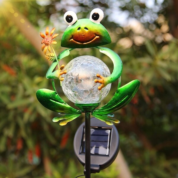 Outdoor Frog Design Solar Lights Lawn Backyard Patio Path Decor Green