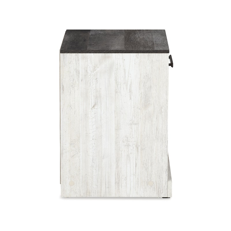 Signature Design by Ashley Shawburn Whitewash Platform Bed with 2 Nightstands
