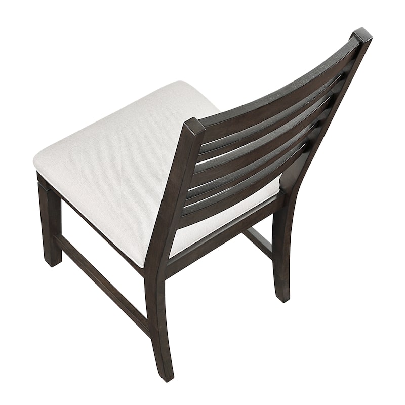 Dark Espresso Finish Dining Furniture Set Table with Extension Leaf Upholstered Bench Chairs