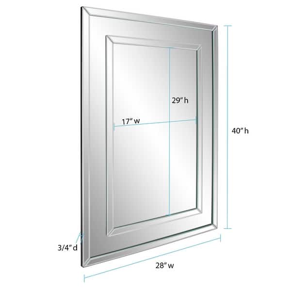 Allan Andrews Del Noble Silver Rectangular Mirror - 40 x 28 x 1