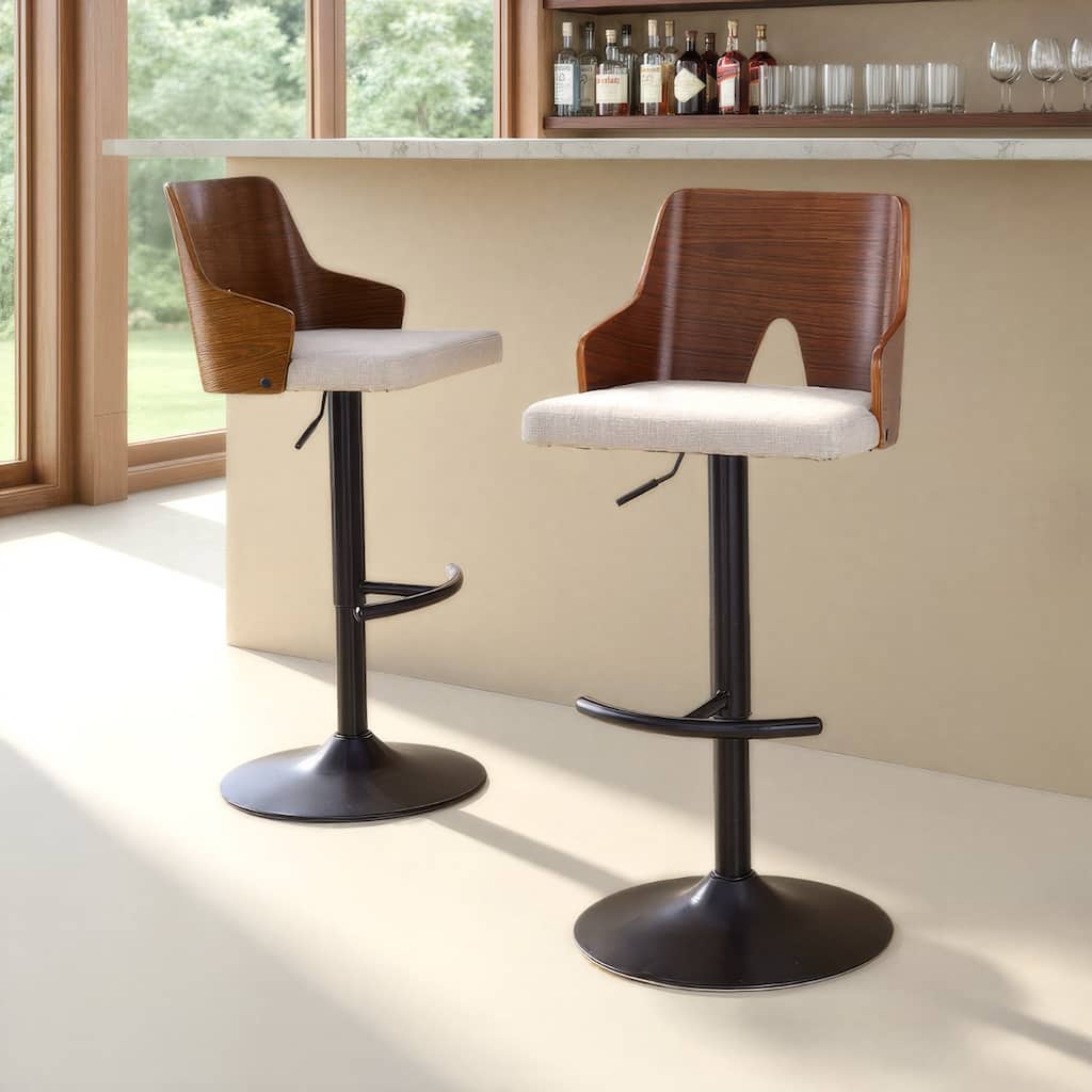 Carson Carrington Adrianna Adjustable Bar Stool with Rounded T Footrest (Set of 2)