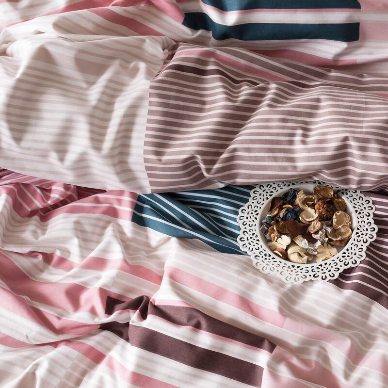 SUSSEXHOME Mint Meets Pink Full Size Duvet Cover Set, Hypoallergenic