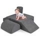 preview thumbnail 4 of 21, 6-Piece Soft Climbing Blocks for Babies, High-Density Foam, Carrying Handles for Easy Storage - 20" x 16" x 10" (L x W x H)