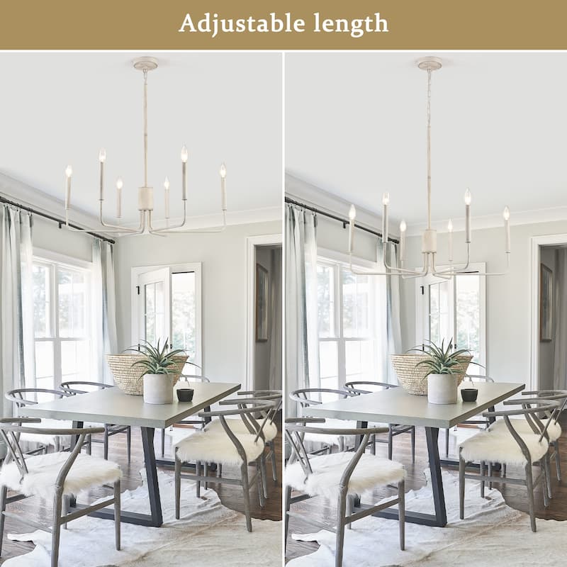 6-Light 29.52-inch Farmhouse Candle Chandelier for Foyer Kitchen Bedroom