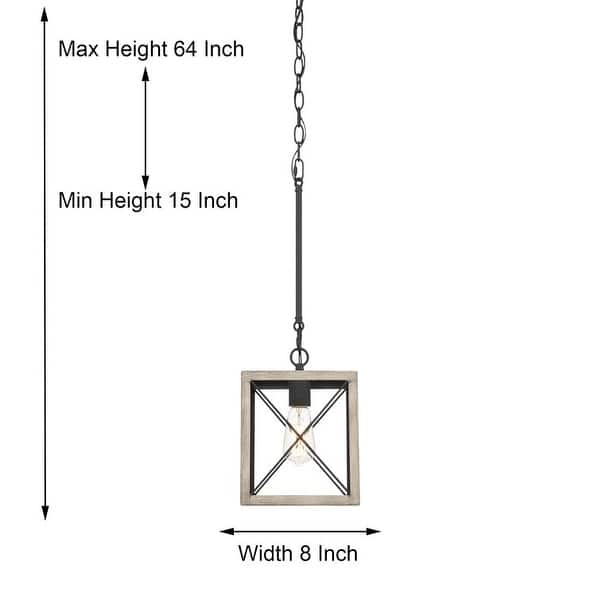 dimension image slide 3 of 5, Acroma 1-light Farmhouse Rustic Rectangle Kitchen Island Pendant Light - 8 inches