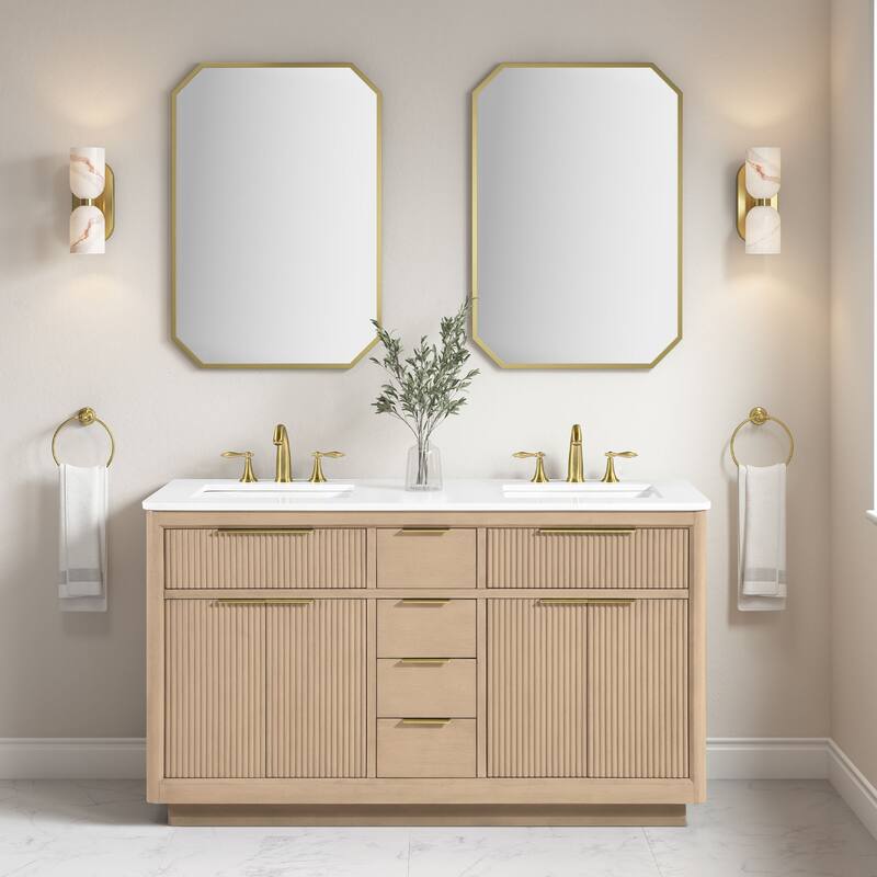 OVE Xander Bathroom Vanity with White Engineered Stone Top