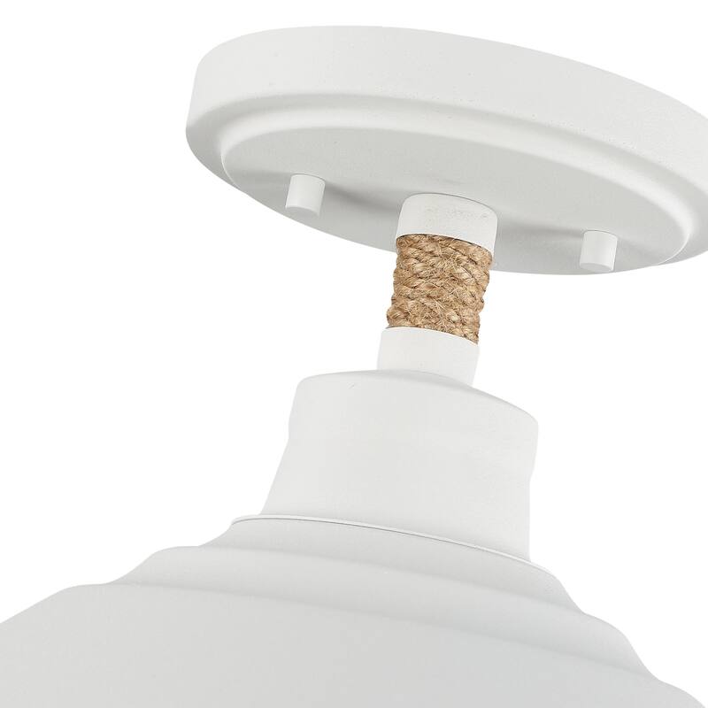 Golden Lighting Journey 1-light Semi-Flush Mount in Natural White - Natural White - 1-Light Semi-Flush