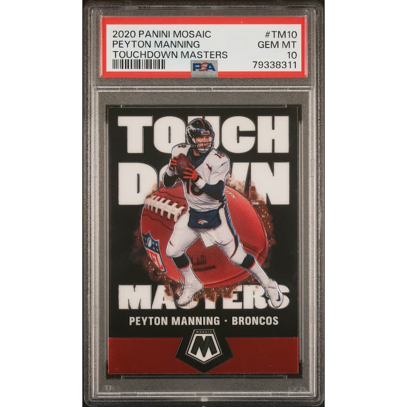 Peyton Manning 2020 Panini Mosaic Touchdown Masters Card #TM10 Graded PSA 10 - 8'6" x 11'6"