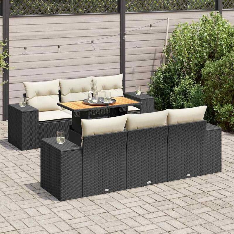 vidaXL Garden Sofa Set Black PE rattan Large Modular Garden Sofa Set - 21.7 x 39.4 x 28.7