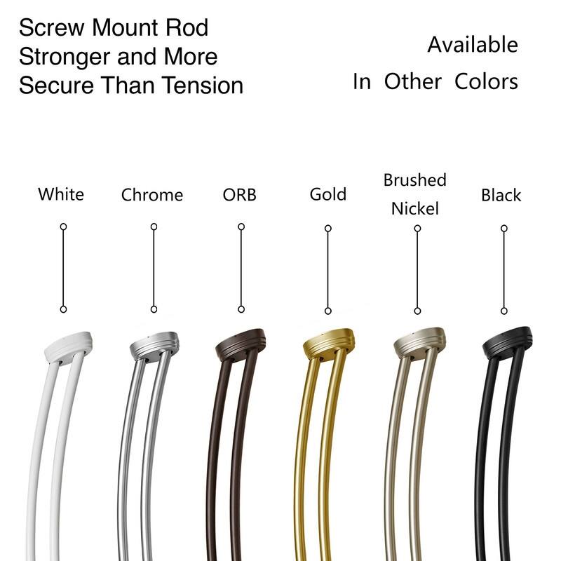 Utopia Alley Rustproof Wall Mounted Aluminum Double Curved Shower Curtain Rod, Screw Mount Rod, Adjustable Rod from 45" to 72"