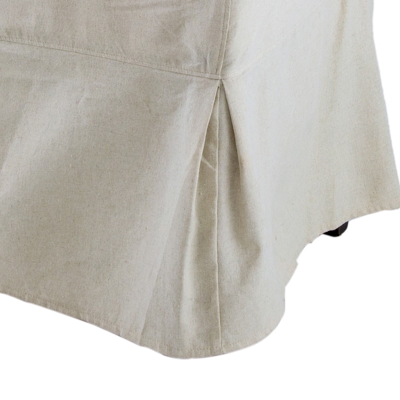 25 Inch Side Dining Chair, Skirted Parsons Style, White Fabric Slipcover