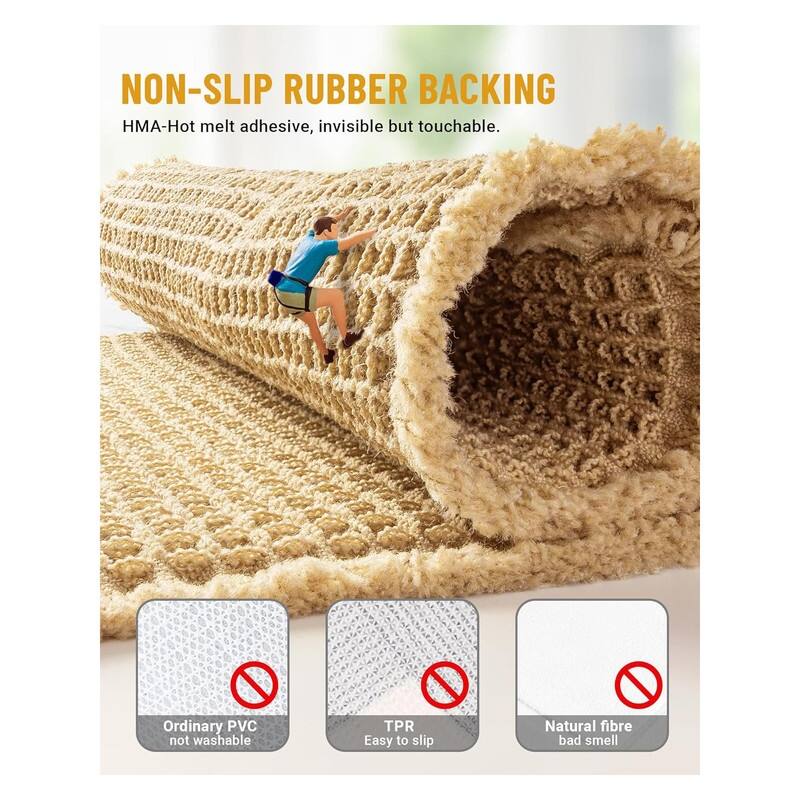 Large Waffle Bath Mat Set, Non Slip Bathroom Mat Set