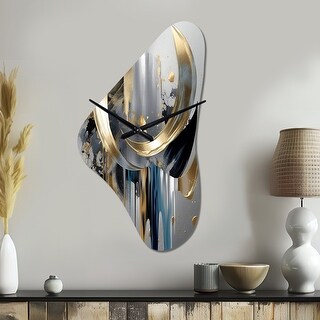 Designart - Abstract Shapes And Lines I - Abstract Marble Large Wall ...