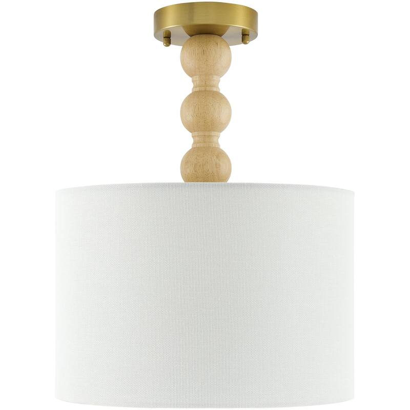 Livabliss Wiluna Rustic Pendant - 14"L x 14"W x 17"H - Beige/White