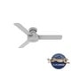 preview thumbnail 2 of 12, Hunter Presto Flush Mount Ceiling Fan w/ Wall Control - Contemporary, Industrial, Scandinavian - LOW PROFILE!