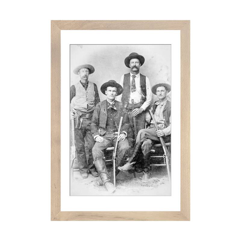 iCanvas "Texas Rangers armed with revolvers and Winchester rifles, 1890 " by American Photographer - Natural - 24x16x1