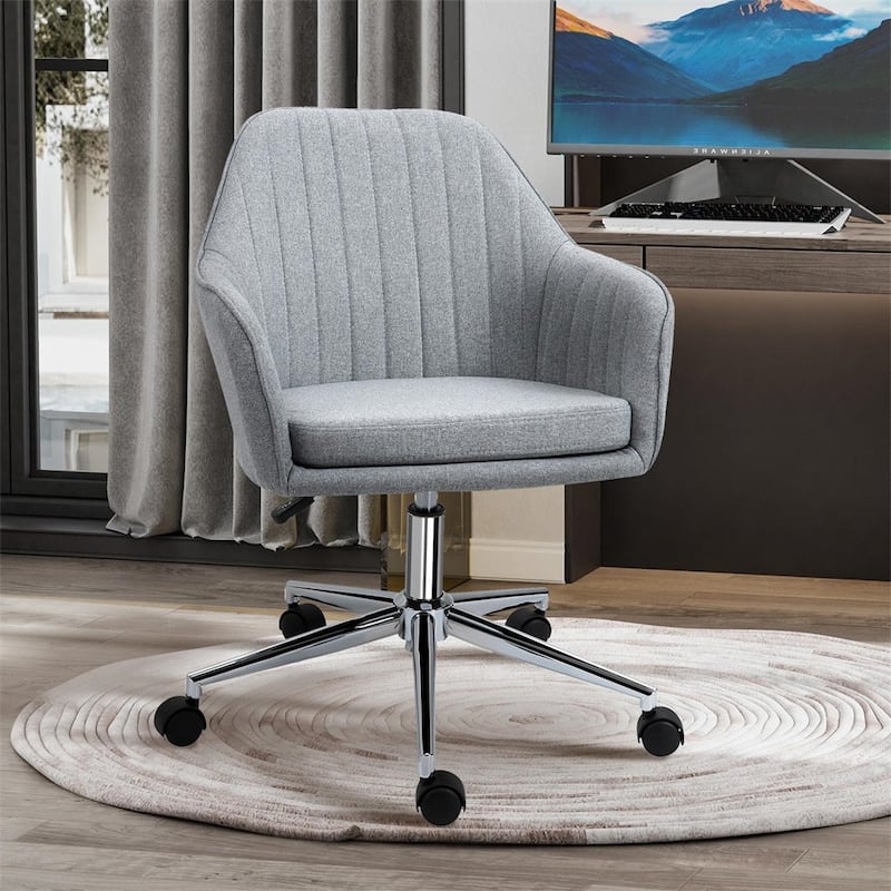 Swivel Fabric Home Office Chair with Adjustable Height and Wheels