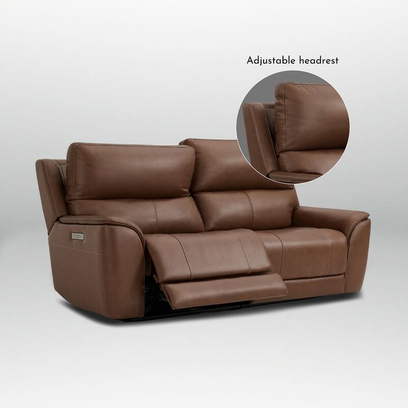 82" W Premium Genuine Leather Triple-Power Double Width loveseat with Zero Gravity, USB & Type-C Ports