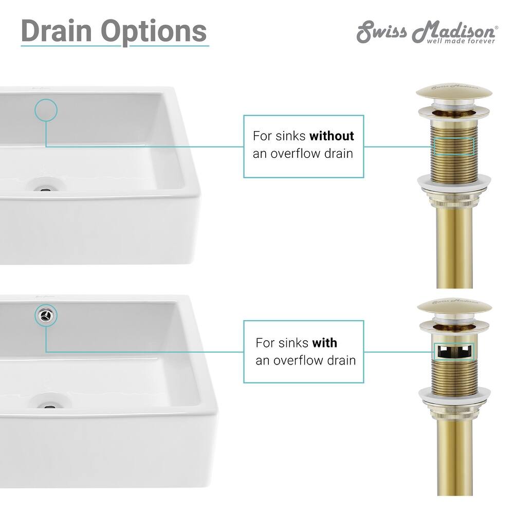 Residential Non-Overflow Pop Up Sink Drain 1.75 In Gold - 2.6" x 1.25" 8.05"