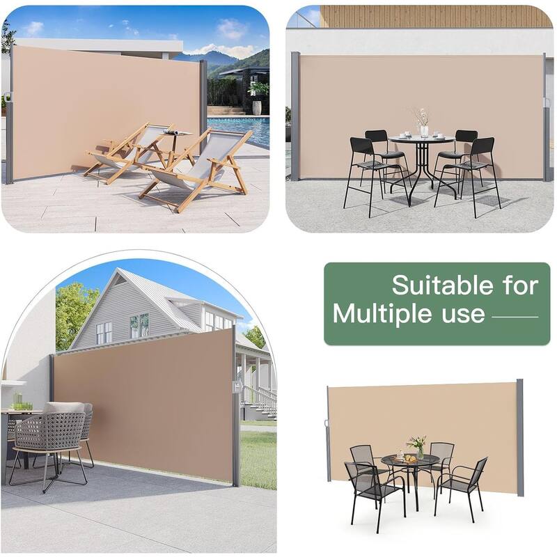 AECOJOY Retractable Side Awning Outdoor Privacy Screen