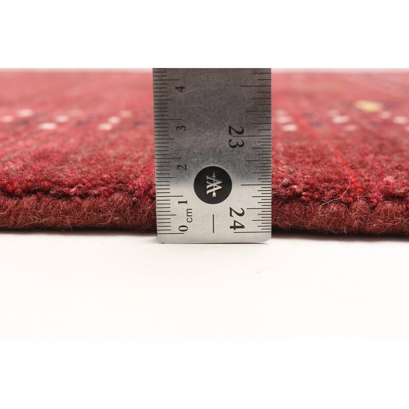 ECARPETGALLERY Hand Loomed Kashkuli Gabbeh Burgundy Wool Rug - 3'2 x 4'9