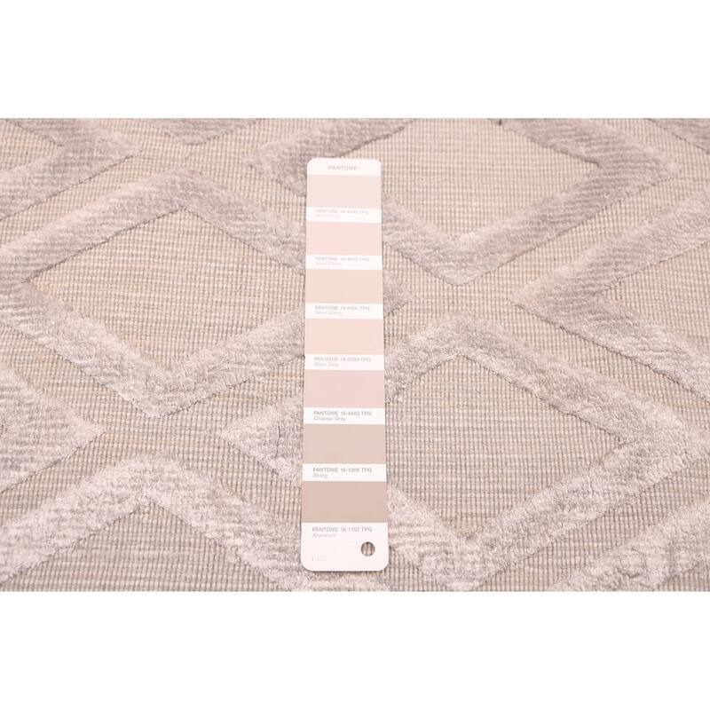 ECARPETGALLERY Hand Loomed Elysian Grey Viscose, Wool Rug - 8'1 x 10'0