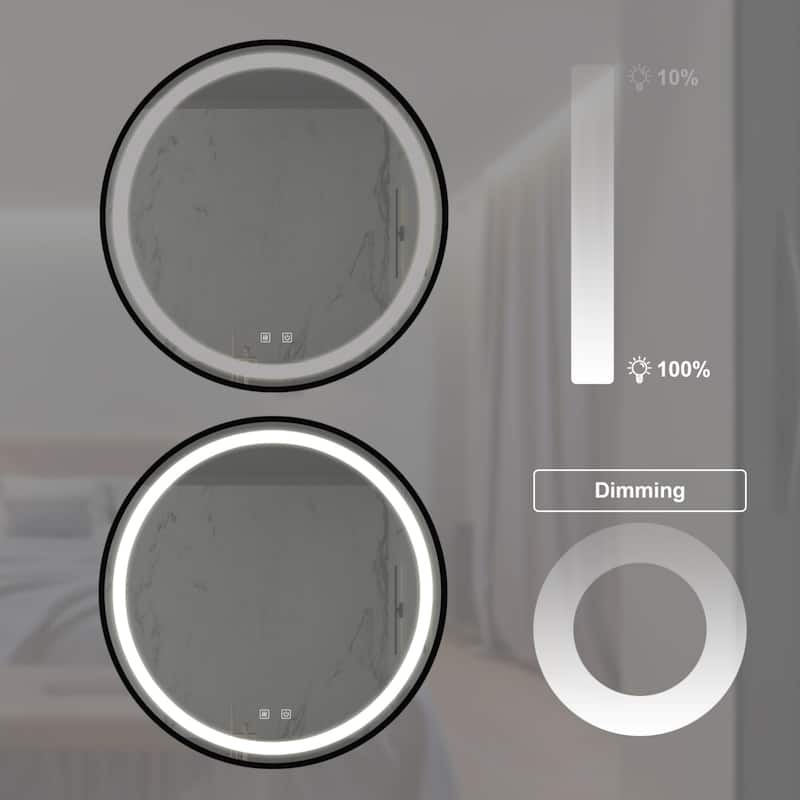 Aluminum Frame Bathroom Mirror Dimmable Touch