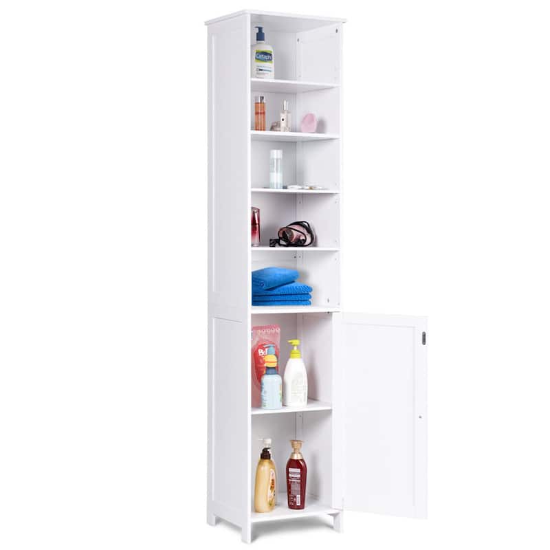 Costway 72''H Bathroom Tall Floor Storage Cabinet Shelving Display - See Description