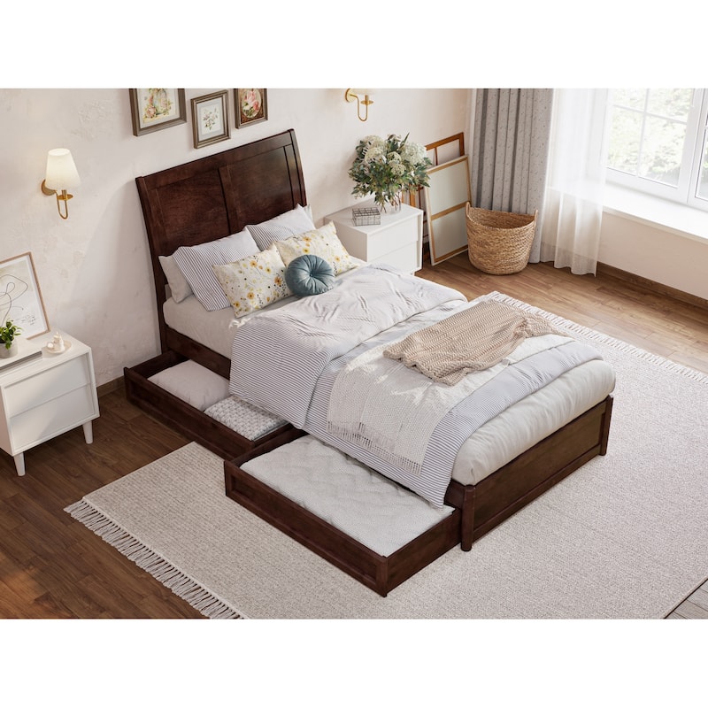 Andorra Platform Bed with Panel Footboard and Storage Drawers