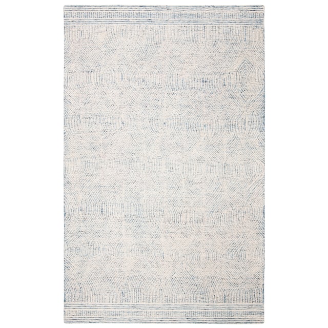 SAFAVIEH Handmade Abstract Zenzi Modern Wool Rug - 10' x 14' - Ivory/Blue
