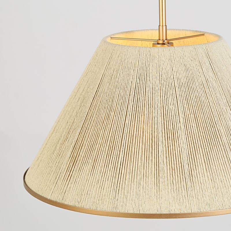 Modern Farmhouse 1-Light Gold Nature Pendant Light for Kitchen Island Dining Room - 20.5"Dx11"H