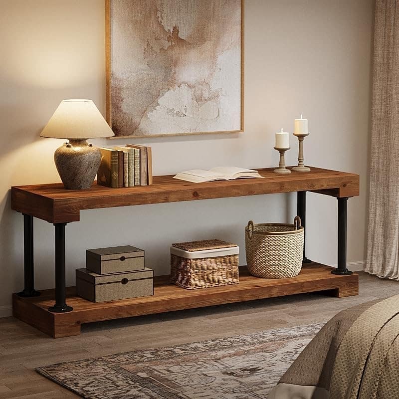 63" Solid Wood TV Stand Entertainment Center Media Console Table