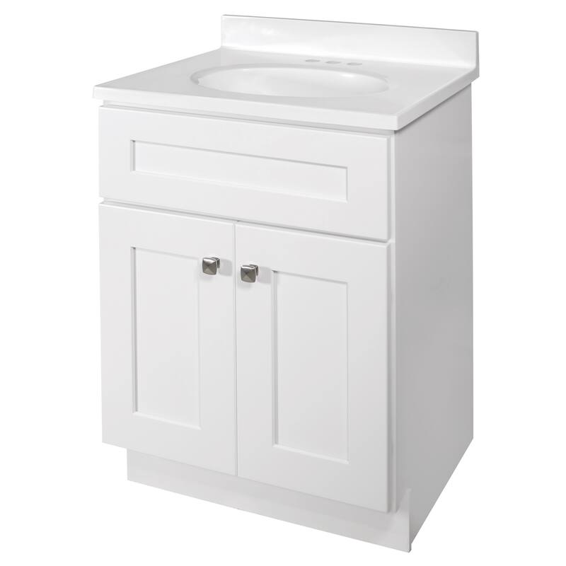 Brookings 25 Inch Assembled Bath Vanity with Cultured Marble Top