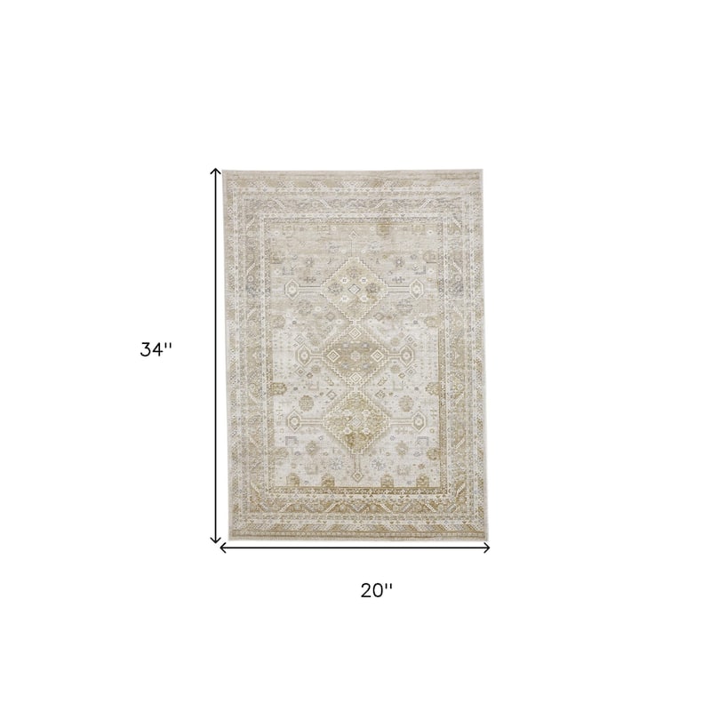Suqep Floral Stain Resistant Area Rug By HomeRoots - 2' x 3'