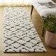 preview thumbnail 145 of 154, SAFAVIEH Arizona Shag Nevada 1.2-inch Thick Rug 2'3" x 8' Runner - Ivory/Black