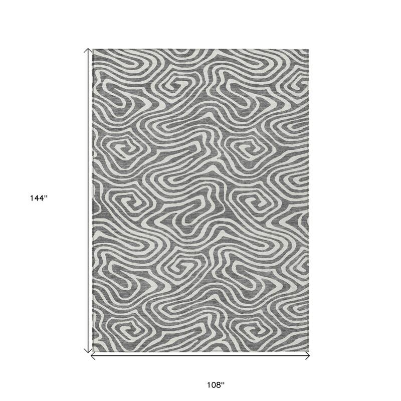 HomeRoots Abstract Transitional Rectangle Outdoor Rug