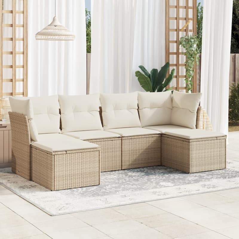 vidaXL Garden Sofa Set Beige - 21.7 x 21.7 x 14.6