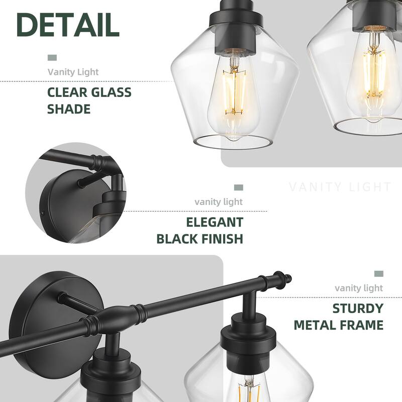 3/4-Light Modern Bathroom Vanity Light