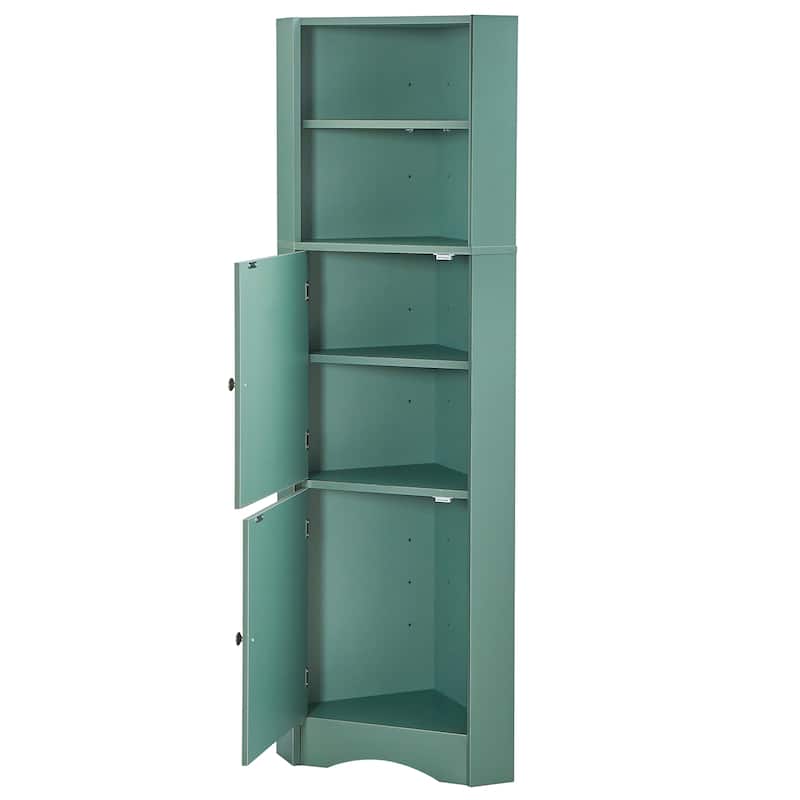 Freestanding Storage Cabinet with Doors - Green