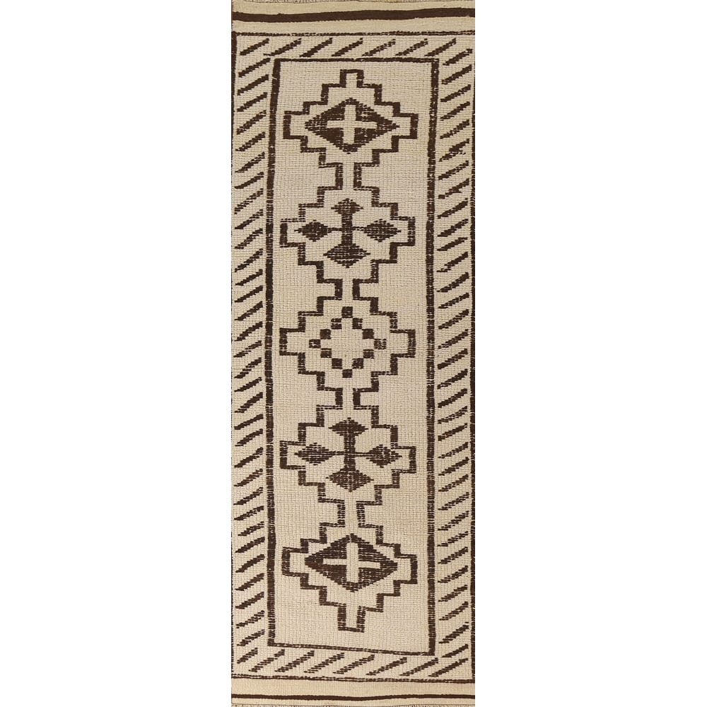 Turkish Anatolian Runner Rug Natural Dye Hand-knotted Wool Carpet - 2'11"x 10'8"
