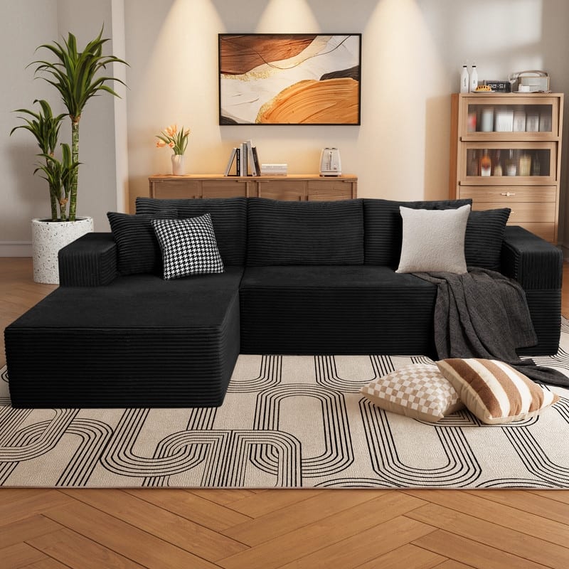 WINSOON Modular Sectional Sofa - Black - Left Facing