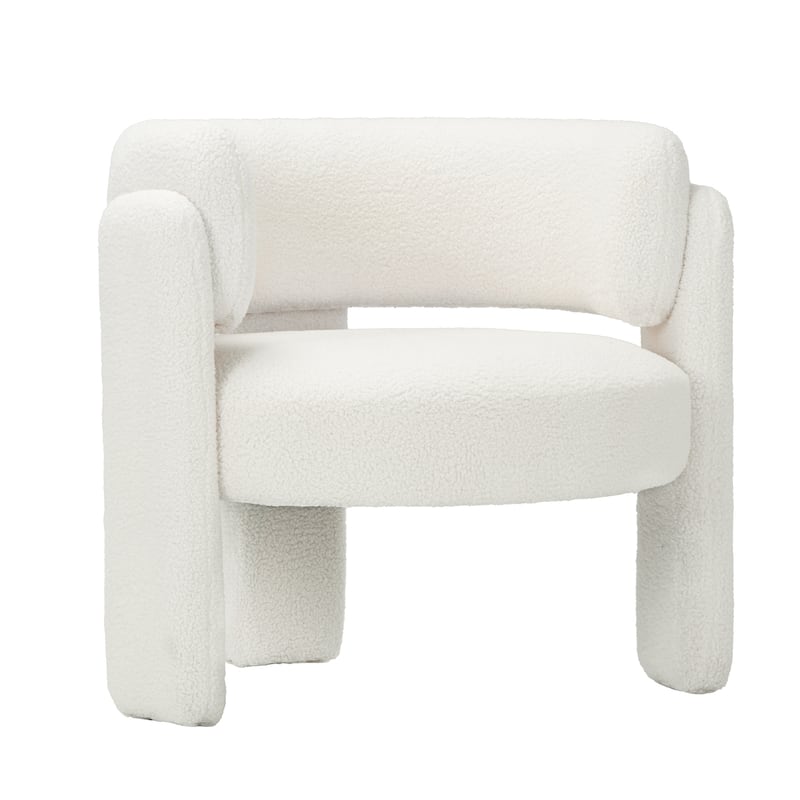 Modern Velvet Barrel Accent Chair - 3-Leg Design for Living Room, Bedroom