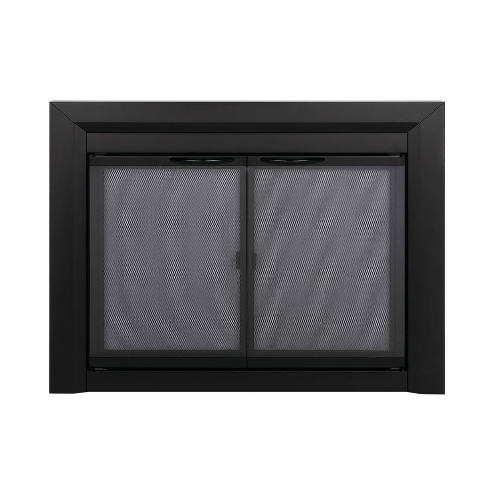 Pleasant Hearth Carlisle Fireplace Glass Door Small Black