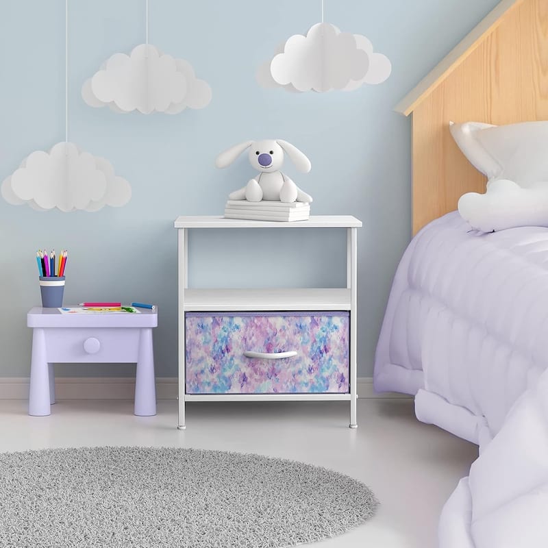 Nightstand 1-Drawer Shelf Storage - Bedside Furniture End Table Chest