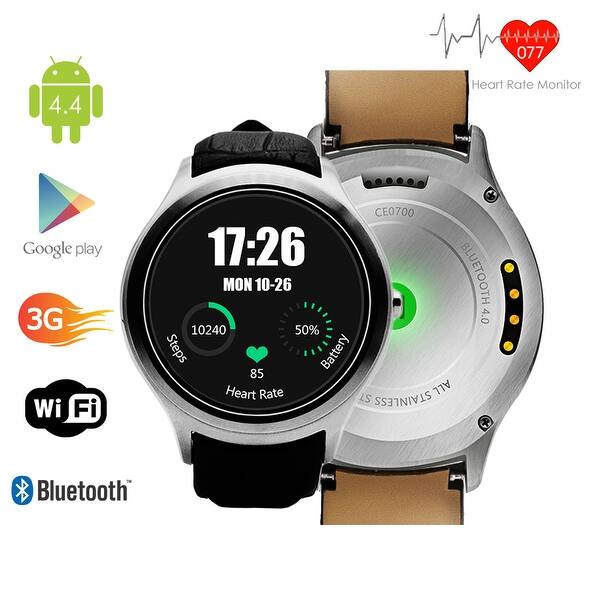Indigi Factory Unlocked 3g Smartwatch Phone Android 4 4 Kitkat W Wifi Access Google Maps Built In Camera Silver Overstock 12547377