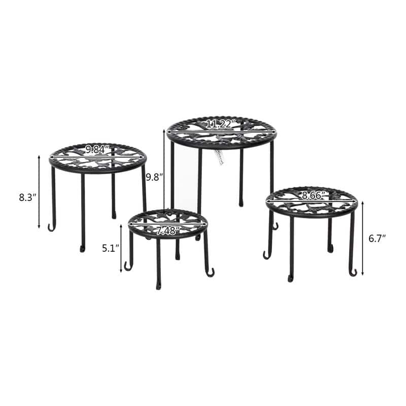 4Pcs Round Original Patented Plant Stand Flower Pot for Indoor Outdoor