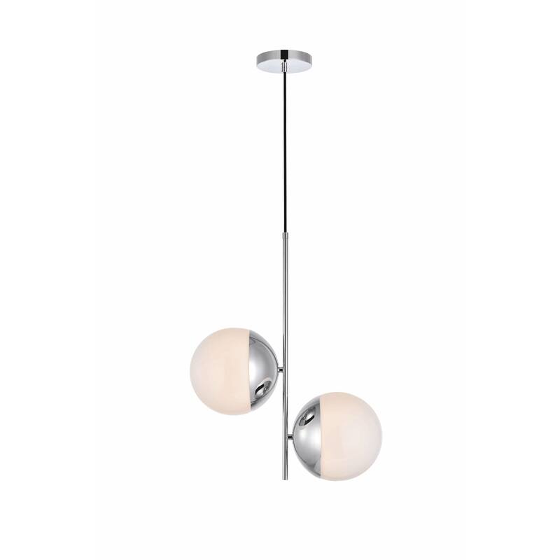 Elegant Lighting Eclipse 2 Light 17" Wide Pendant with Frosted Glass