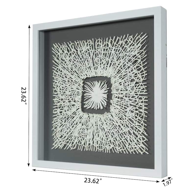 HUJI Papier-Mache Strings Shadow Box Wall Decor