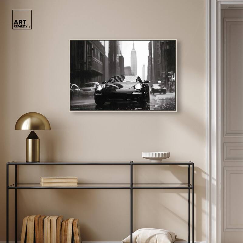 Driving in the Rain NYC Canvas by Art Remedy